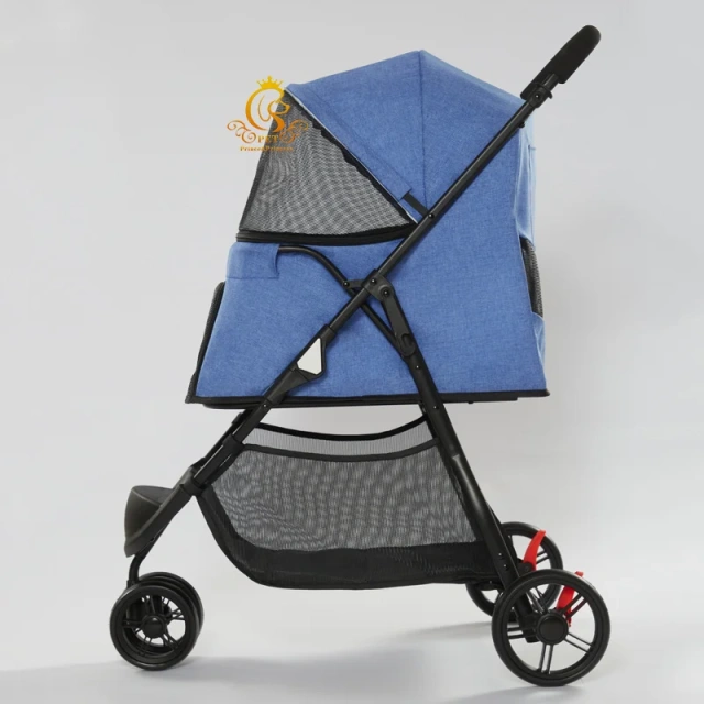 EUR VET Dog Stroller With Detachable Bassinet Foldable 3 in 1 Multifunction Pet Stroller