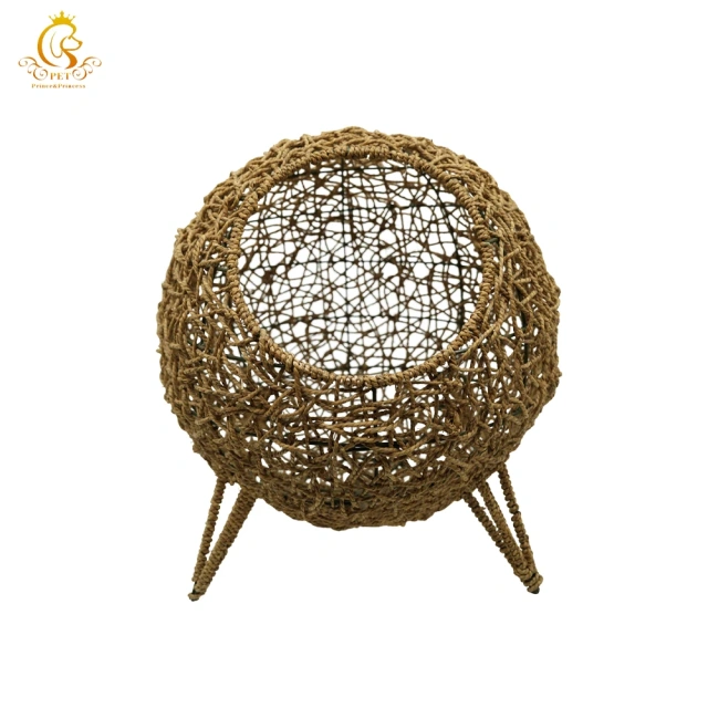 EUR VET Luxury Pet House From Rattan with White Soft Cushion Eco-friendly