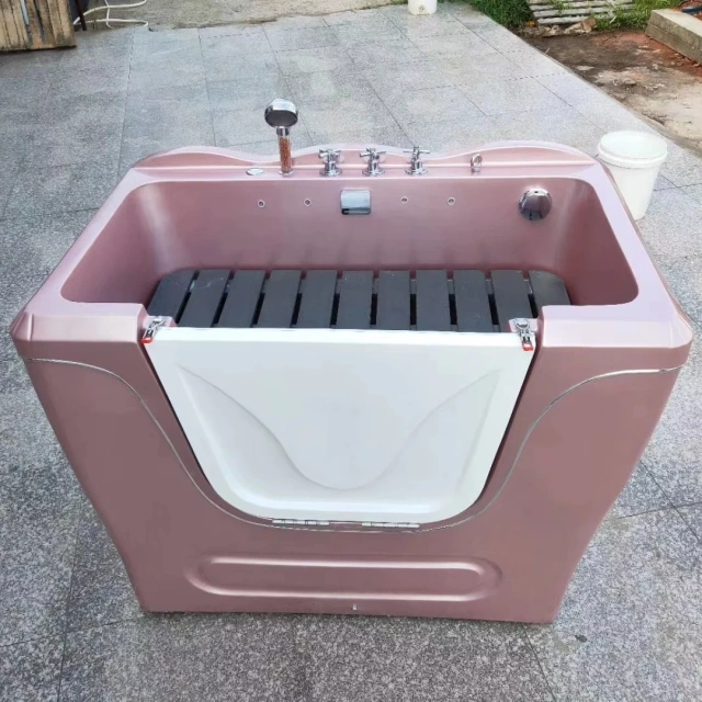 ペット用温泉浴槽、ドア付きアクリル浴槽、犬と猫の両方に適した入浴浴槽、大型入浴プール