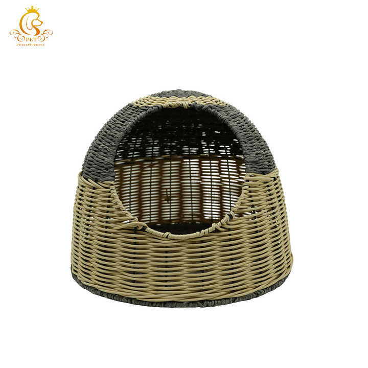 EUR VET Wholesales Rattan Cat Bed,Handwoven Wicker House for Cat
