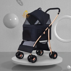 EURPET Best Quality Foldable Dog Cat Cage Stroller Detachable Small Pet Dog Stroller