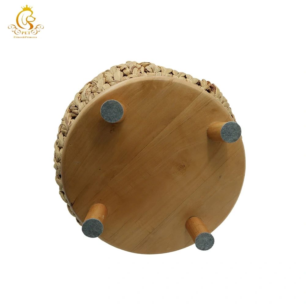 EUR VET Water Hyacinth Cat House with Solid Wood Base Round Pet House Variety of Size and Design Customize Package