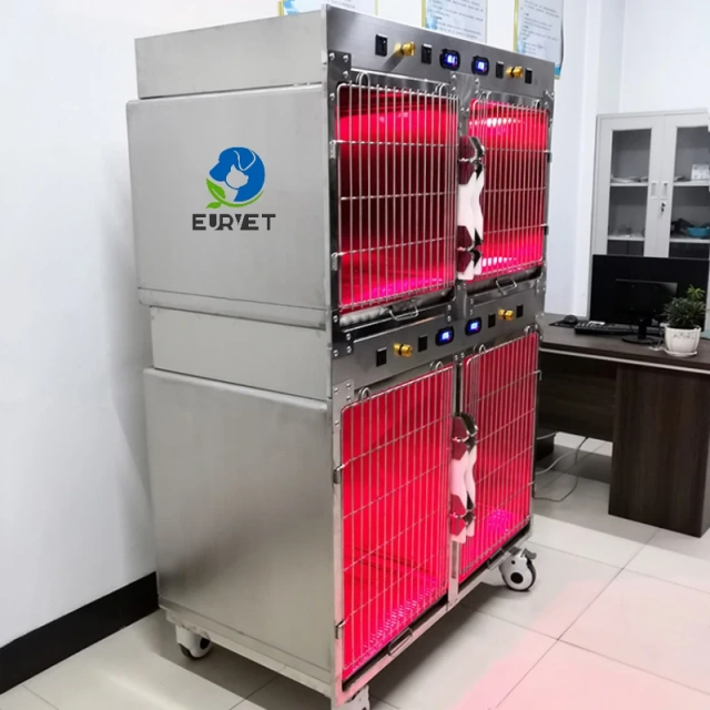 EUR pet professional veterinary equipment temperature controlled pet ICU cage exquisite veterinary oxygen cage