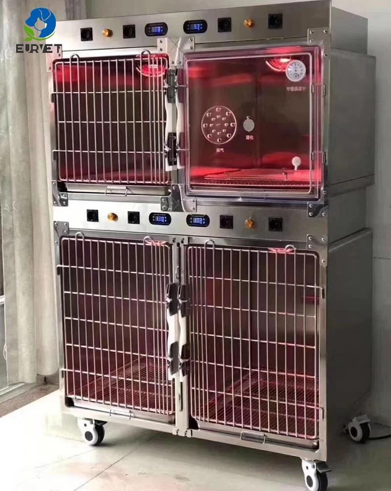 EUR pet professional veterinary equipment temperature controlled pet ICU cage exquisite veterinary oxygen cage