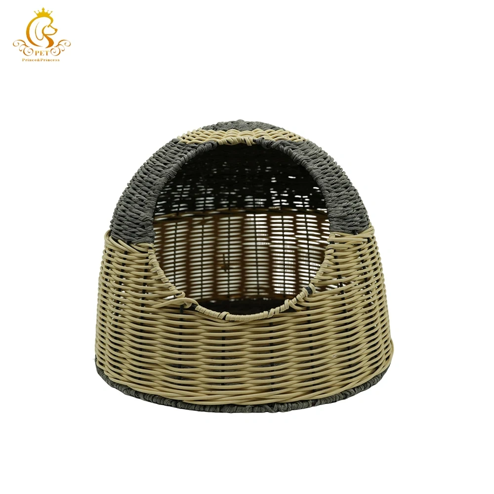 EUR VET Wholesales Rattan Cat Bed,Handwoven Wicker House for Cat