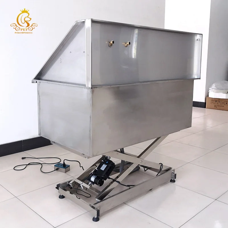 EURPET Oversized Custom Pet Grooming Tubs Hot Selling Stainless Steel Dog Bath Tub Electric Lifting BathSink