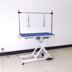 Pet Electric Lifting Grooming Table with Gantry Frame for Cats and Dogs, Folding Grooming Table for Bathing