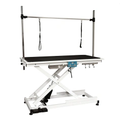 Pet Electric Lifting Grooming Table with Gantry Frame for Cats and Dogs, Folding Grooming Table for Bathing