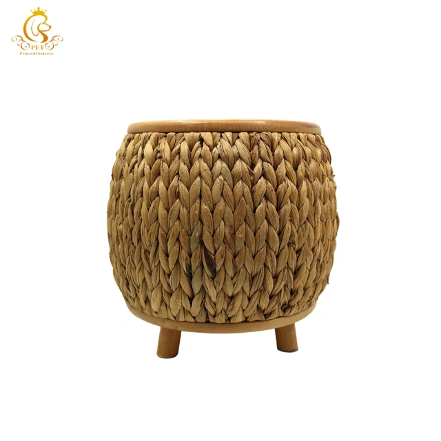 EUR VET Water Hyacinth Cat House with Solid Wood Base Round Pet House Variety of Size and Design Customize Package