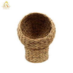 EUR VET Handmade New Item Rattan Basket Hand-woven Egg Shaped Wicker Pet Bed Water Hyacinth Water Fountain for Cats