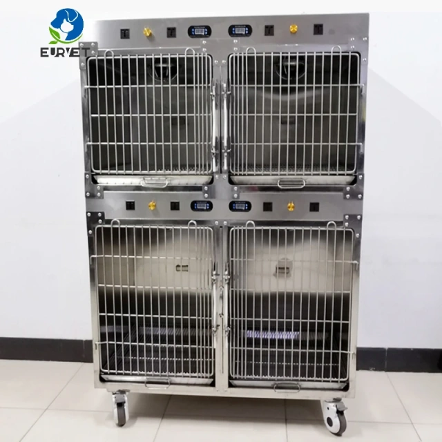 EUR pet professional veterinary equipment temperature controlled pet ICU cage exquisite veterinary oxygen cage