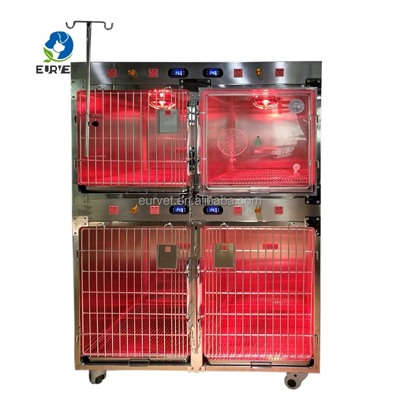 EUR pet professional veterinary equipment temperature controlled pet ICU cage exquisite veterinary oxygen cage