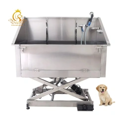 EURPET Oversized Custom Pet Grooming Tubs Hot Selling Stainless Steel Dog Bath Tub Electric Lifting BathSink