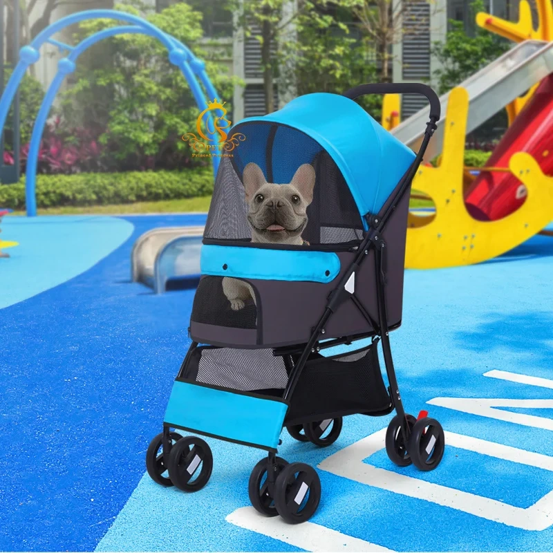 EUR VET Dog Stroller With Detachable Bassinet Foldable 3 in 1 Multifunction Pet Stroller