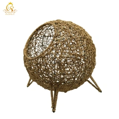 EUR VET Luxury Pet House From Rattan with White Soft Cushion Eco-friendly