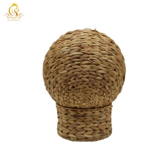 EUR VET Handmade New Item Rattan Basket Hand-woven Egg Shaped Wicker Pet Bed Water Hyacinth Water Fountain for Cats