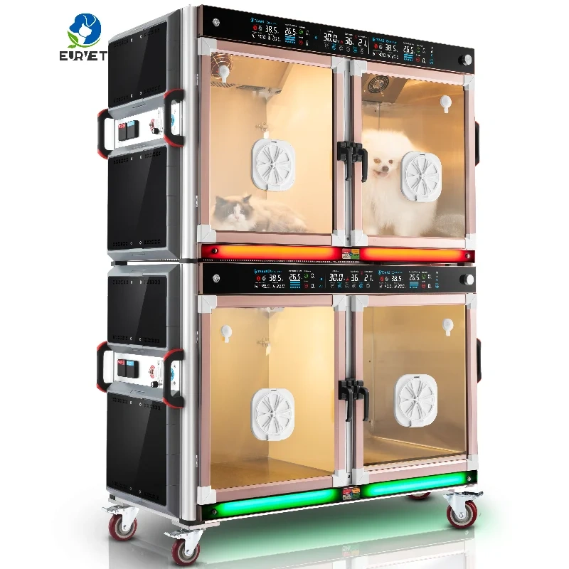 European pet veterinary clinic animal care incubator intensive care unit pet oxygen incubator stainless steel veterinary oxygen cage