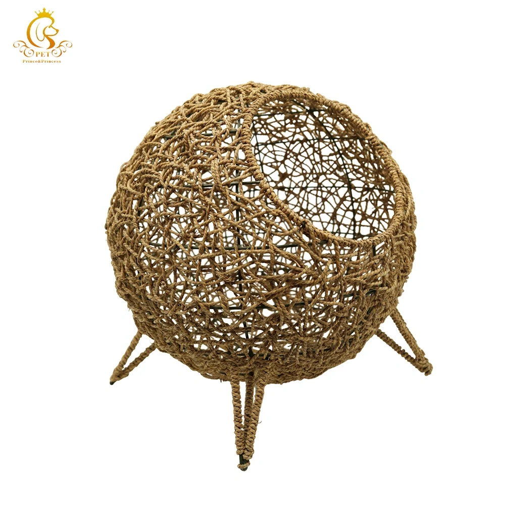 EUR VET Luxury Pet House From Rattan with White Soft Cushion Eco-friendly