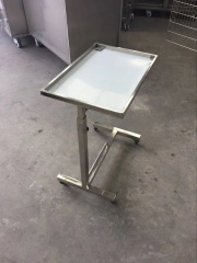 EUR VET Folding Height Adjustable Surgical Equipment 304 Stainless Steel Hospital Mayo Table for Medical Use