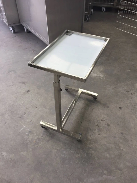 EUR VET Folding Height Adjustable Surgical Equipment 304 Stainless Steel Hospital Mayo Table for Medical Use