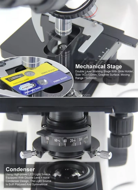 EUR VET Best Quality Biological Microscope Mindray Portarle Veterinary Equipment Multi-function Biological Microscope