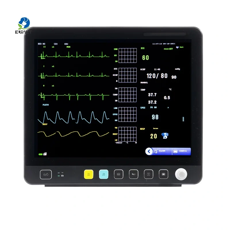 EUR PET Cheap Price Vet Monitor Veterinary Analyze Device 15 Inch Tft Lcd Screen Vital Signs Cardiac Monitor
