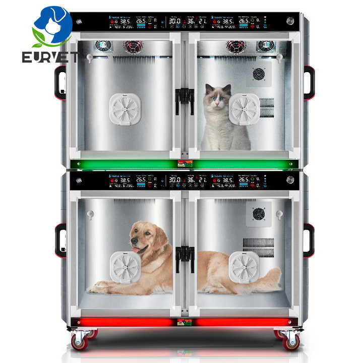 EURPET Durable Luxury Professional Veterinary Equipment Pet Cage ICU Stainless Steel Veterinary Hospital Cage