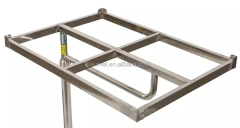 EUR VET Folding Height Adjustable Surgical Equipment 304 Stainless Steel Hospital Mayo Table for Medical Use