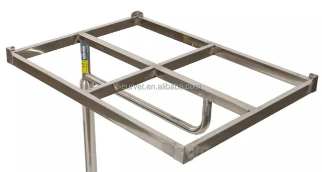 EUR VET Folding Height Adjustable Surgical Equipment 304 Stainless Steel Hospital Mayo Table for Medical Use