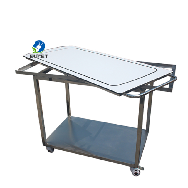EUR VET Popular Design Pet Hospital Stainless Steel Stretcher Trolley Acrylic Panel Stretcher Trolley With Removable Panel