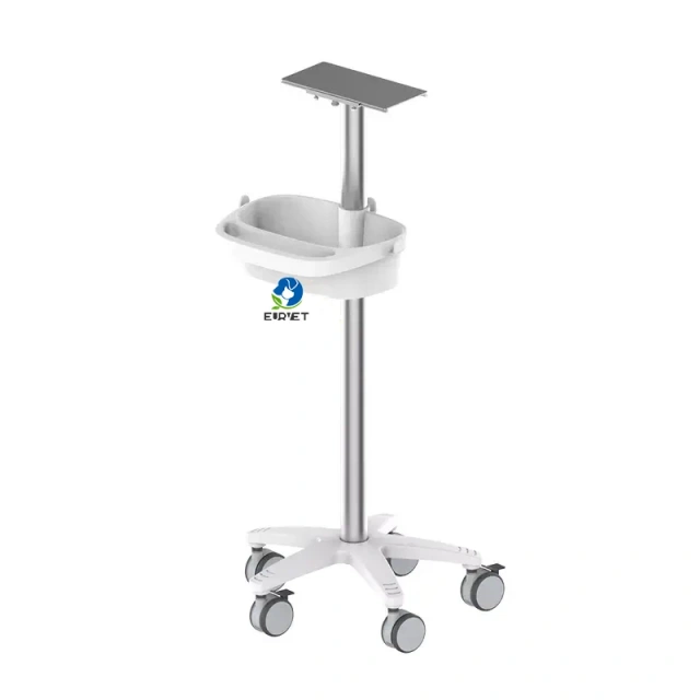 EUR VET Factory Export Good Quality Monitor Stand Stainless Steel Medical Instrument Patients Monitor Trolley for Hospital