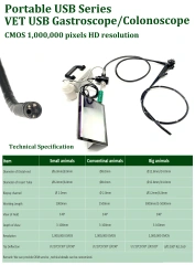EUR VET Hot Sale Portable Flexible Fiber Ureteroscope Medical Equipment Light Source Endoscope for Veterinary Hospital