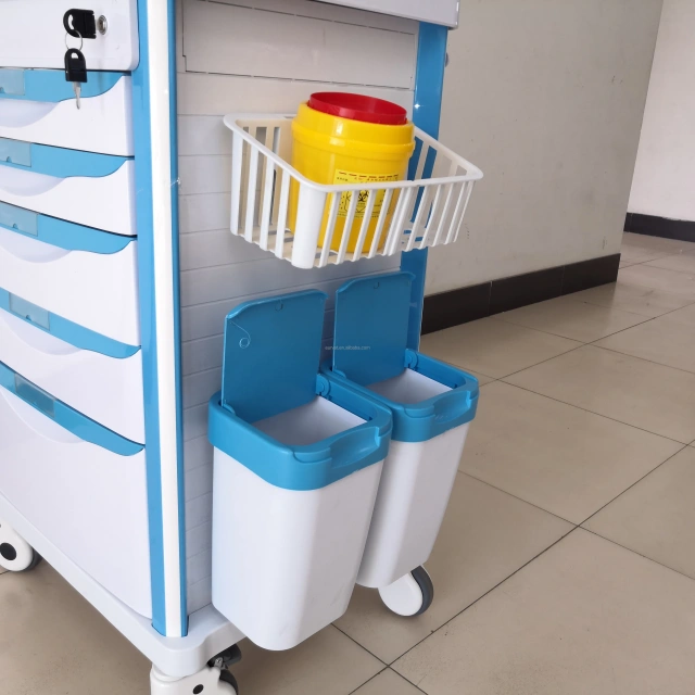 EUR VET Veterinary Equipment Stainless Steel Surgical Trolley for Clinic Anesthesia Trolley Cart
