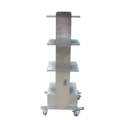EUR PET Stainless Steel Multi-layer Instrument Load-bearing Medical Monitor Cart With Socket and Brake Wheel for Vet Hospital