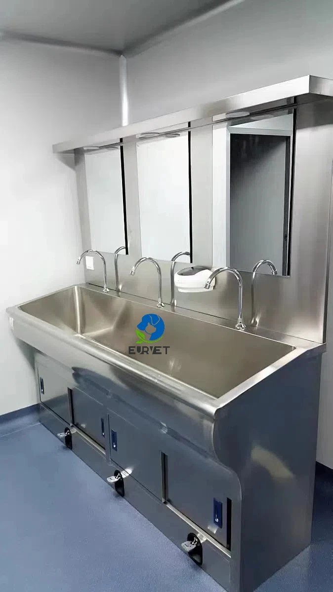 Eur Pet Chinese Brand Medical Hand Washing Basin Sink Knee Operated With a Faucet for Operation Theatre Hospital