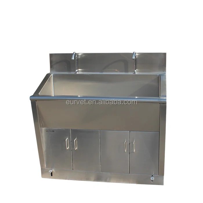 EUR VET Best Selling Stainless Steel Medical Surgical Scrub Sink Veterinary Equipment 2 Sets Wash Basins