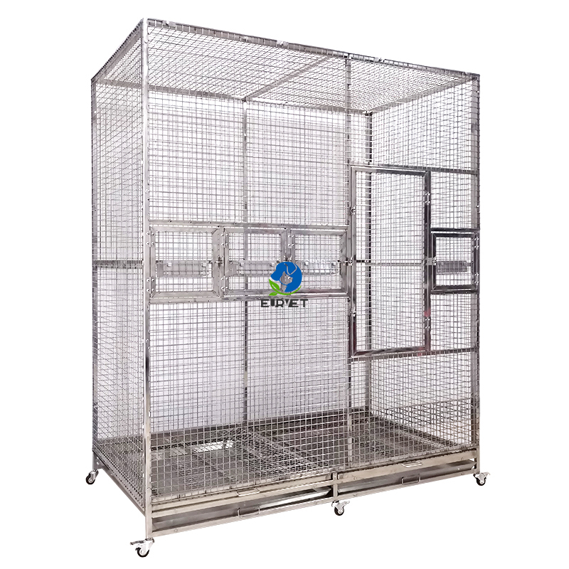 EUR VET Wholesale Bird Cage Veterinary Equipment Stainless Steel Pet Breeding Bird Parrot Pigeon Cage