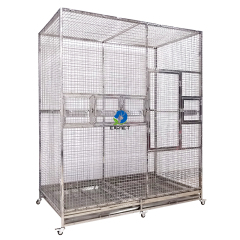 EUR VET Wholesale Bird Cage Veterinary Equipment Stainless Steel Pet Breeding Bird Parrot Pigeon Cage