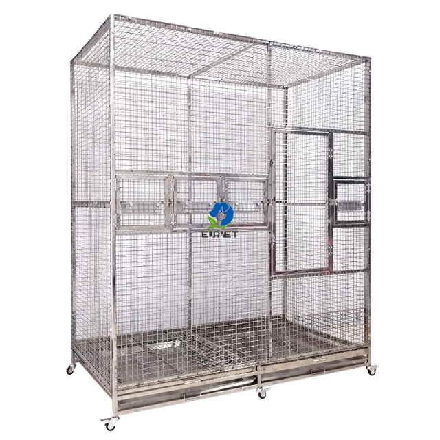 EUR VET Wholesale Bird Cage Veterinary Equipment Stainless Steel Pet Breeding Bird Parrot Pigeon Cage