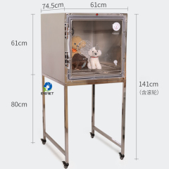 EUR PET Cheap Price Stainless Steel Veterinary Pet Dog Cat Small Animal Oxygen Chamber Cage for Animal Hospital