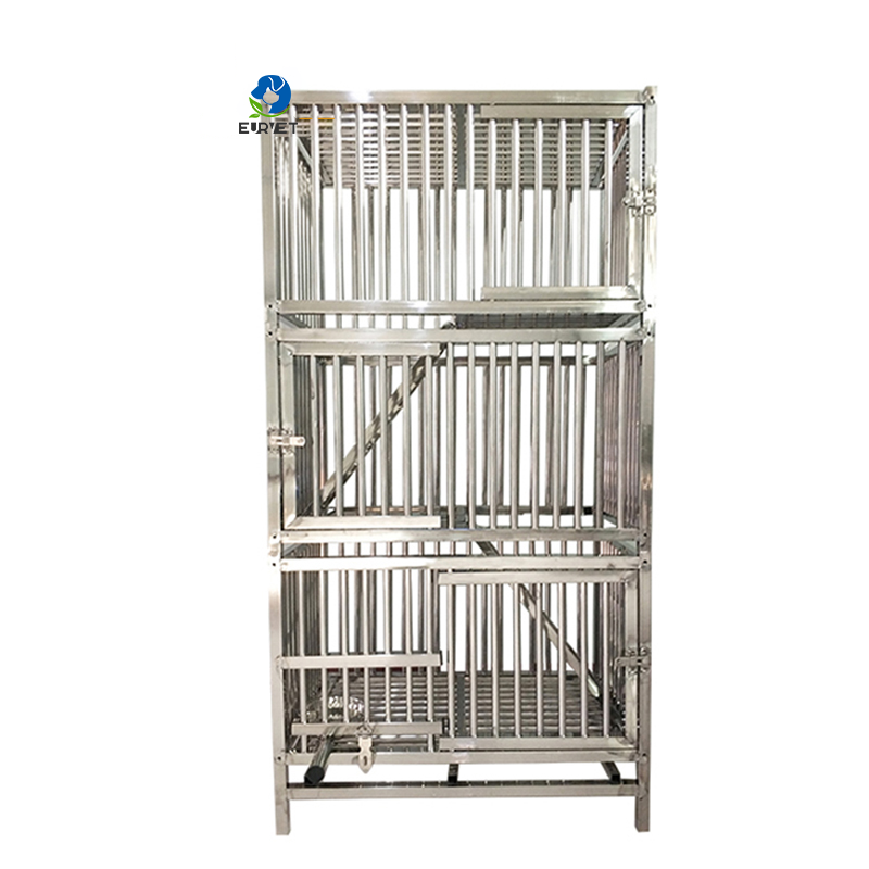 EUR PET Best Price 3 Layers Cat Cage Veterinary Equipment High Quality Veterinary Clinic Cage With Stainless Steel