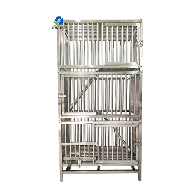 EUR PET Best Price 3 Layers Cat Cage Veterinary Equipment High Quality Veterinary Clinic Cage With Stainless Steel