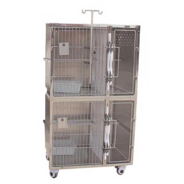 EUR VET Excellent Quality Veterinary Cat Cage Practical Veterinary Equipment Stainless Steel Cages Veterinary
