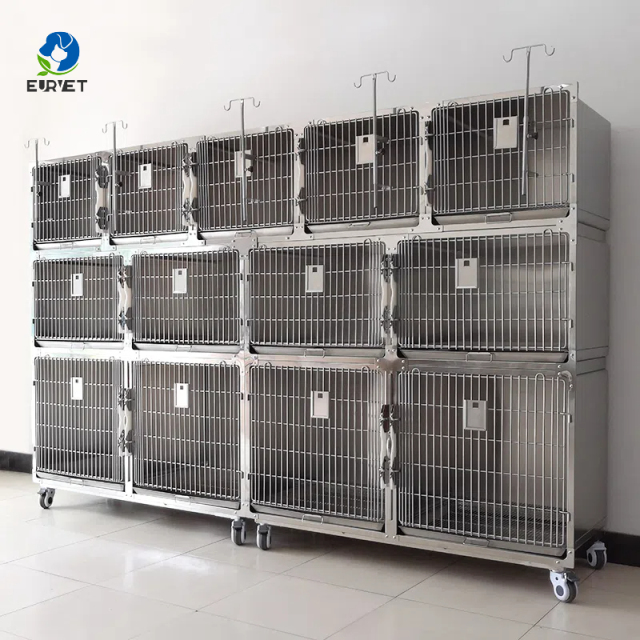 EUR Pet Best Selling Veterinary Cat Anti-Scratch Cage Veterinary Clinic Cage Practical Veterinary Equipment