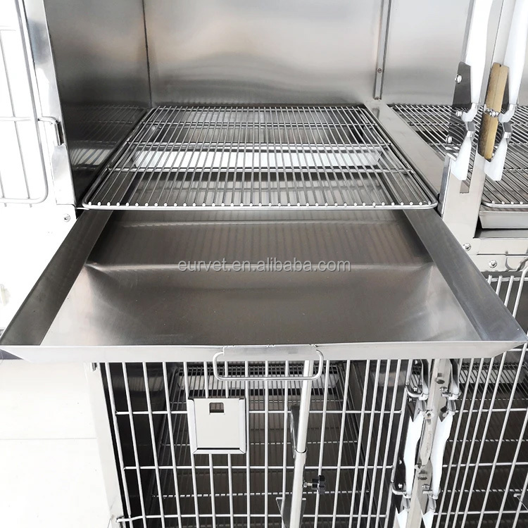 EUR VET Excellent Quality Veterinary Cat Cage Practical Veterinary Equipment Stainless Steel Cages Veterinary