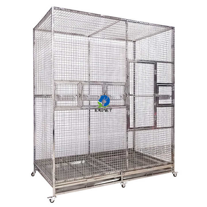 EUR VET Wholesale Bird Cage Veterinary Equipment Stainless Steel Pet Breeding Bird Parrot Pigeon Cage