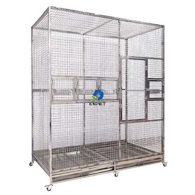 EUR VET Wholesale Bird Cage Veterinary Equipment Stainless Steel Pet Breeding Bird Parrot Pigeon Cage