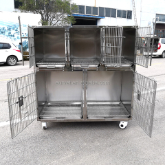 EUR PET Professional Veterinary Cat Cage 5 Doors Long-Life Reusable Stainless Steel Equipment for Clinic Diagnosis for Vet