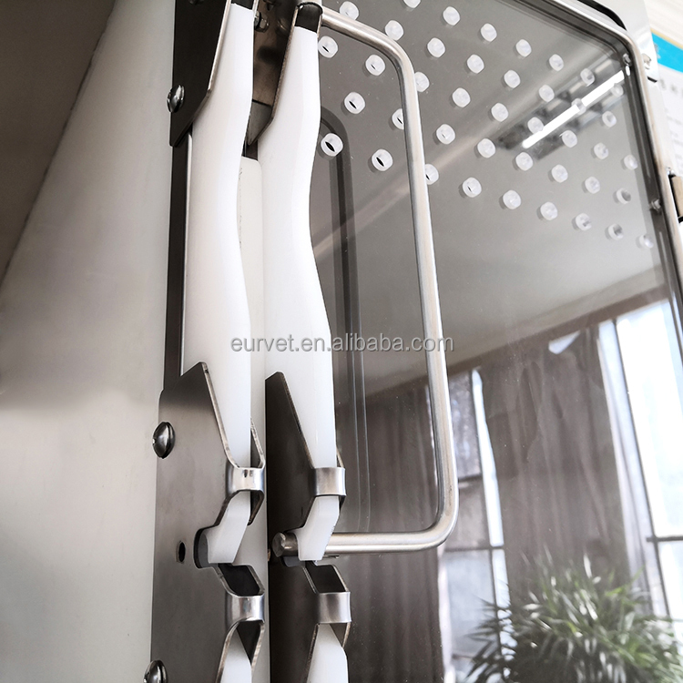 EUR PET Breathable Small Dog House 6 Doors Veterinary Animal Cage 3 Layers 304 Stainless Steel Movable Cat Cage