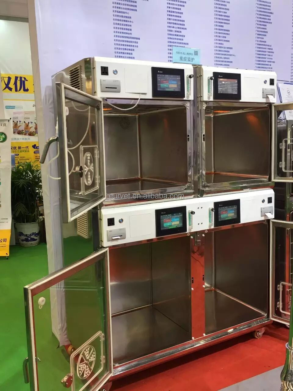 EUR PET Luxury 304 Stainless Steel Oxygen Cage Hot Sale Large Pet Clinic Cage Multifunction ICU Cage for Dog
